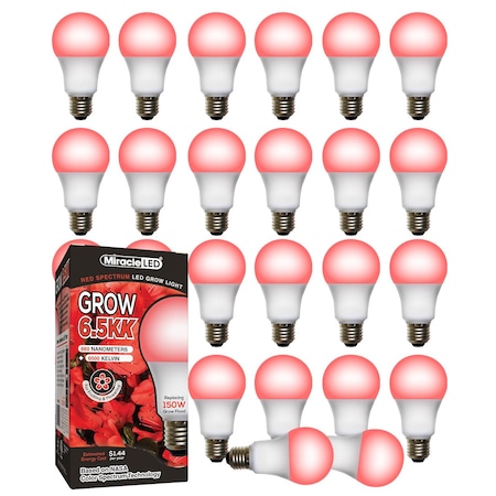 Miracle Led 6.5KK Pro-Pack Indoor Grow Light Bulb, 6500K Red Spec. Replace 150W Grow Bulbs, 24PK 801897